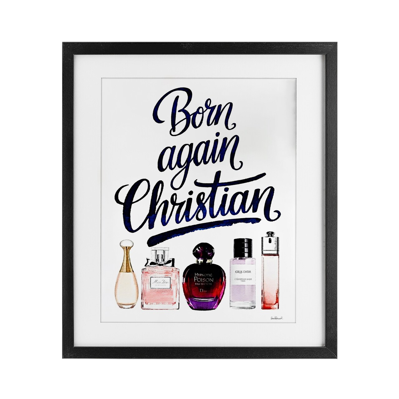 Stupell Industries Born Again Christian Skincare Framed Print Under Glass, design by Amanda Greenwood